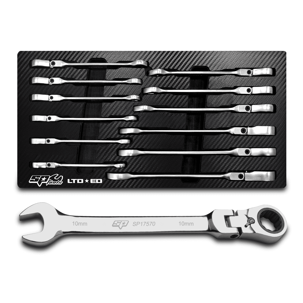 SP Tools SP19112X 12pce Special Edition Metric Flexible Ratchet Reversible Combination Spanner Set