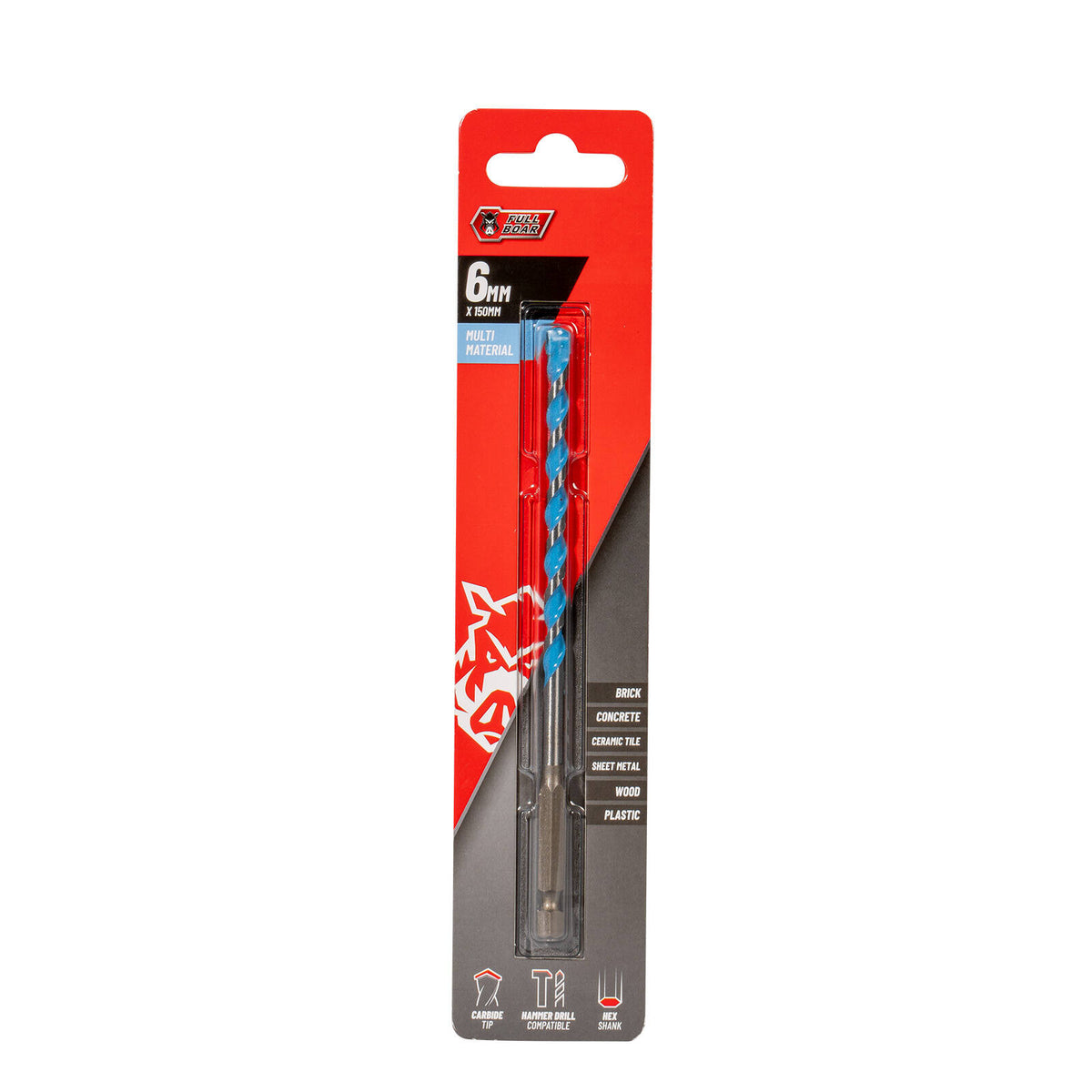Full Boar 6 x 150mm Multi-Material Drill Bit FMMD-6150H