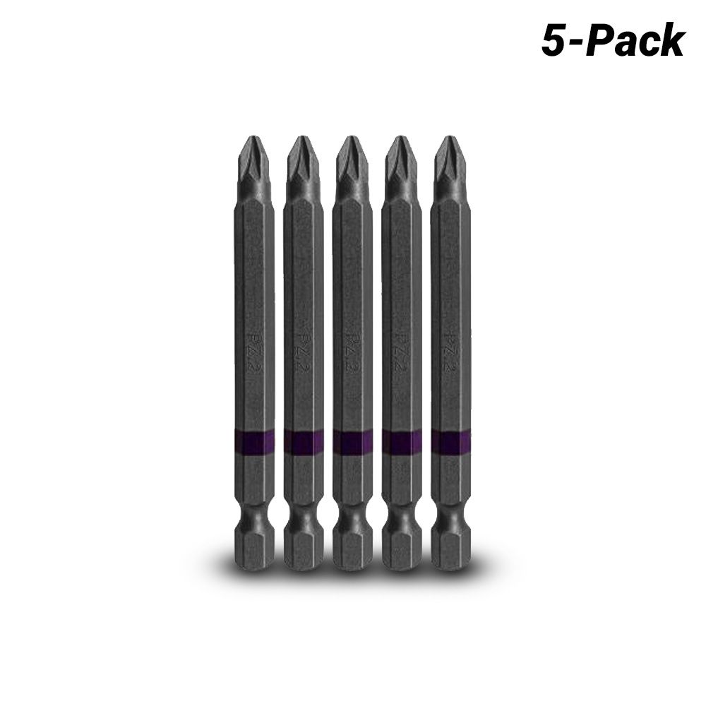Wattmaster WAT81002 5-Pack 75mm Pozidrive No 2 Magnetic Tip High Torque Power Bit