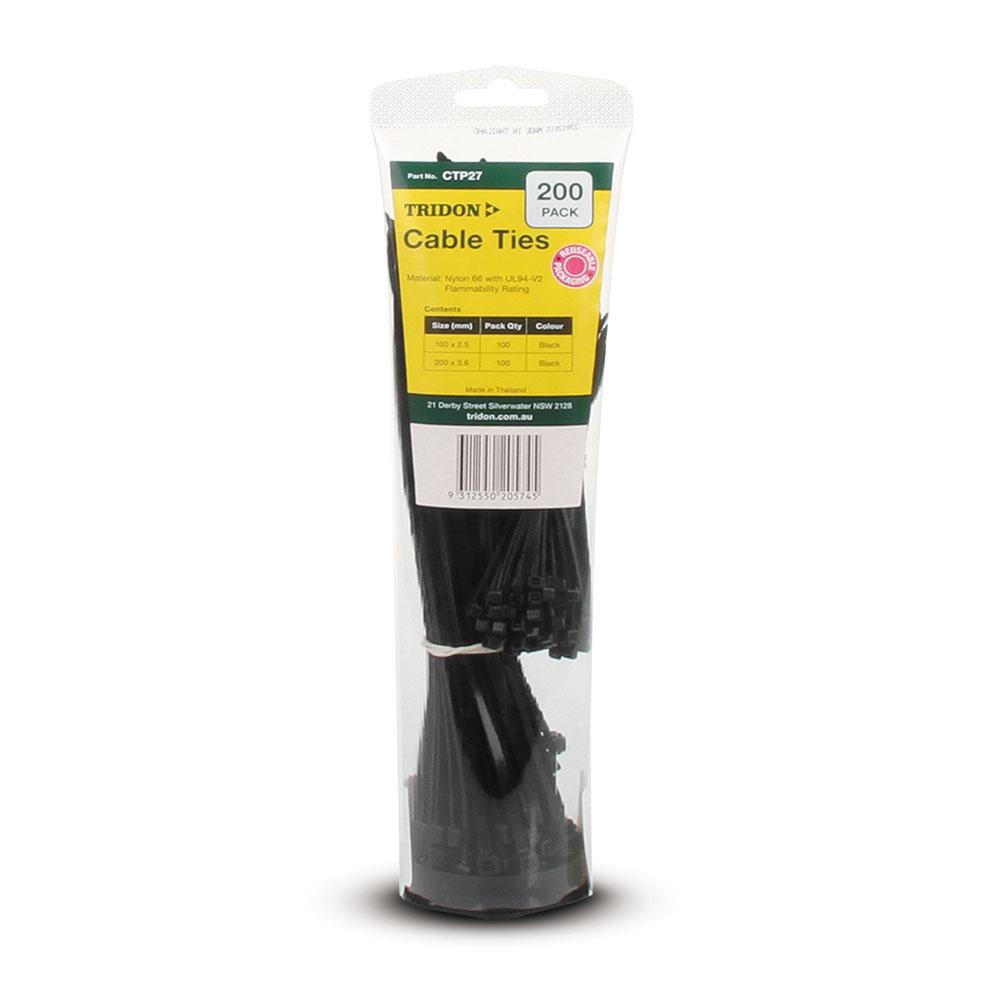 Tridon CTP27 200-Pack 100mm/200mm Cable Ties