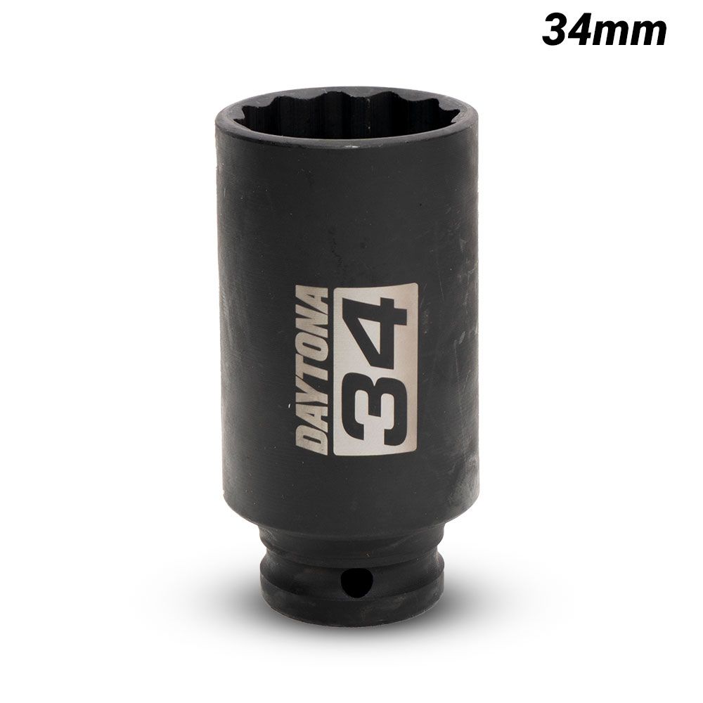 Daytona DDAS34MM 34mm 1/2" Drive 12 Point Deep Axle Nut Socket