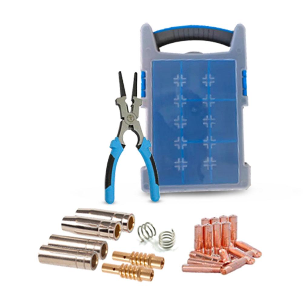 Cigweld W4012302 (BZL-14 LH) 22pce MIG Front End Organiser Box Nozzle Set