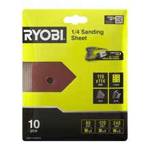 Ryobi 10 Piece 1/4 Sheet Sanding Set RSP114QS10