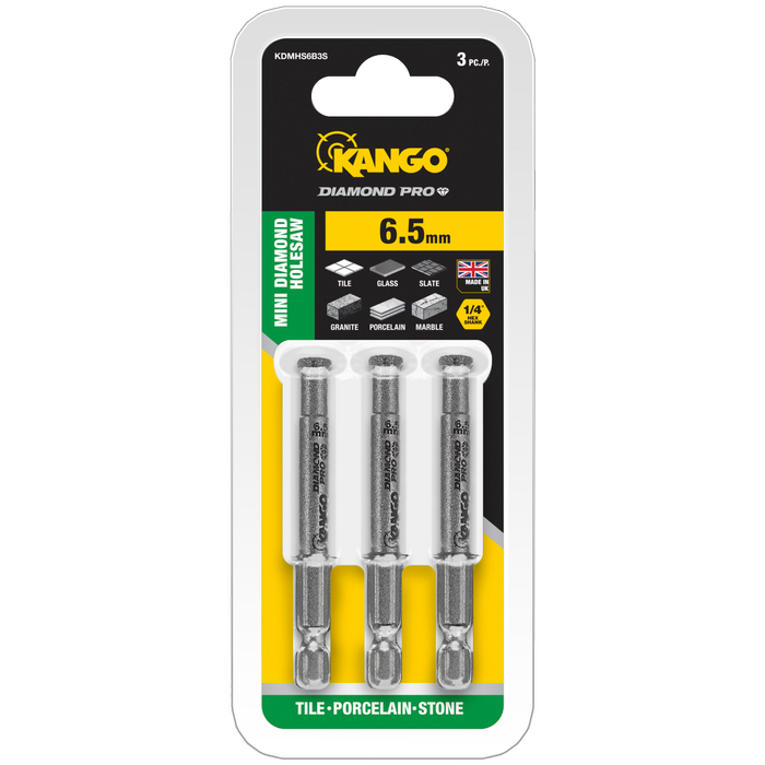Kango 6.5mm Diamond Pro Mini Diamond Hole Saw 3 Pack