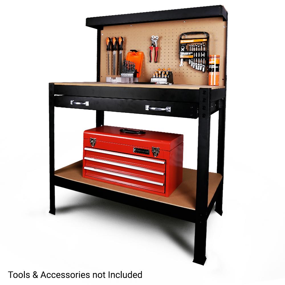 Techsmart T900WB 900mm Multi Purpose Workbench with Pegboard