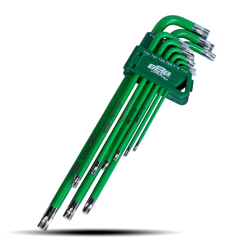 888 Tools T834517 (10889056) 9pce Torx Long Series Hex Key Set - Green