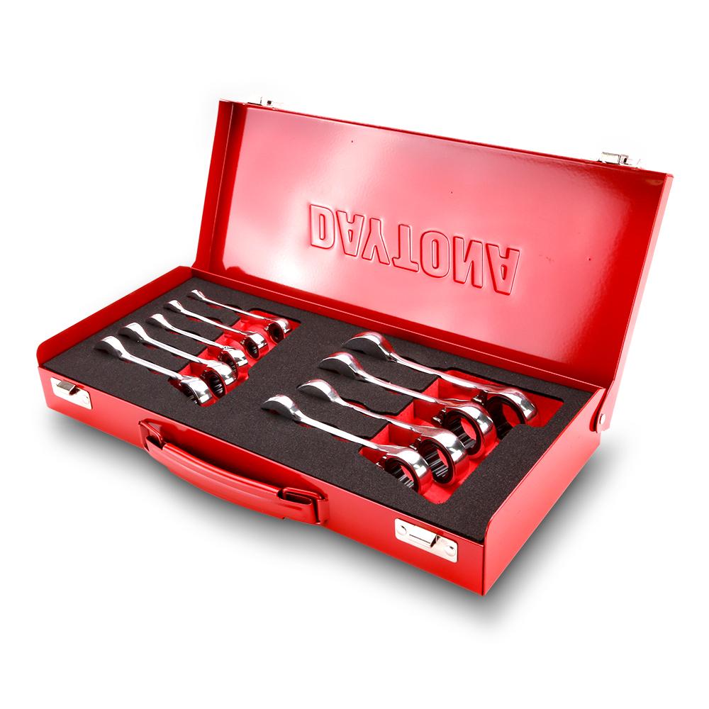 Daytona DISRR9 9pce Premium 72-Tooth Imperial Stubby Reversible Ratchet Combination Spanner Set
