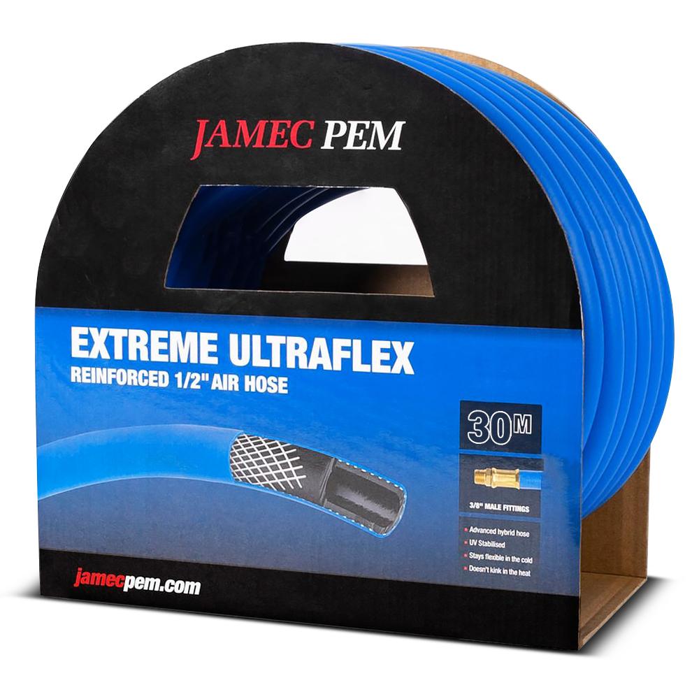 Jamec-Pem 56.3256 30m Extreme Ultraflex Air Hose with 3/8" BSP Fittings