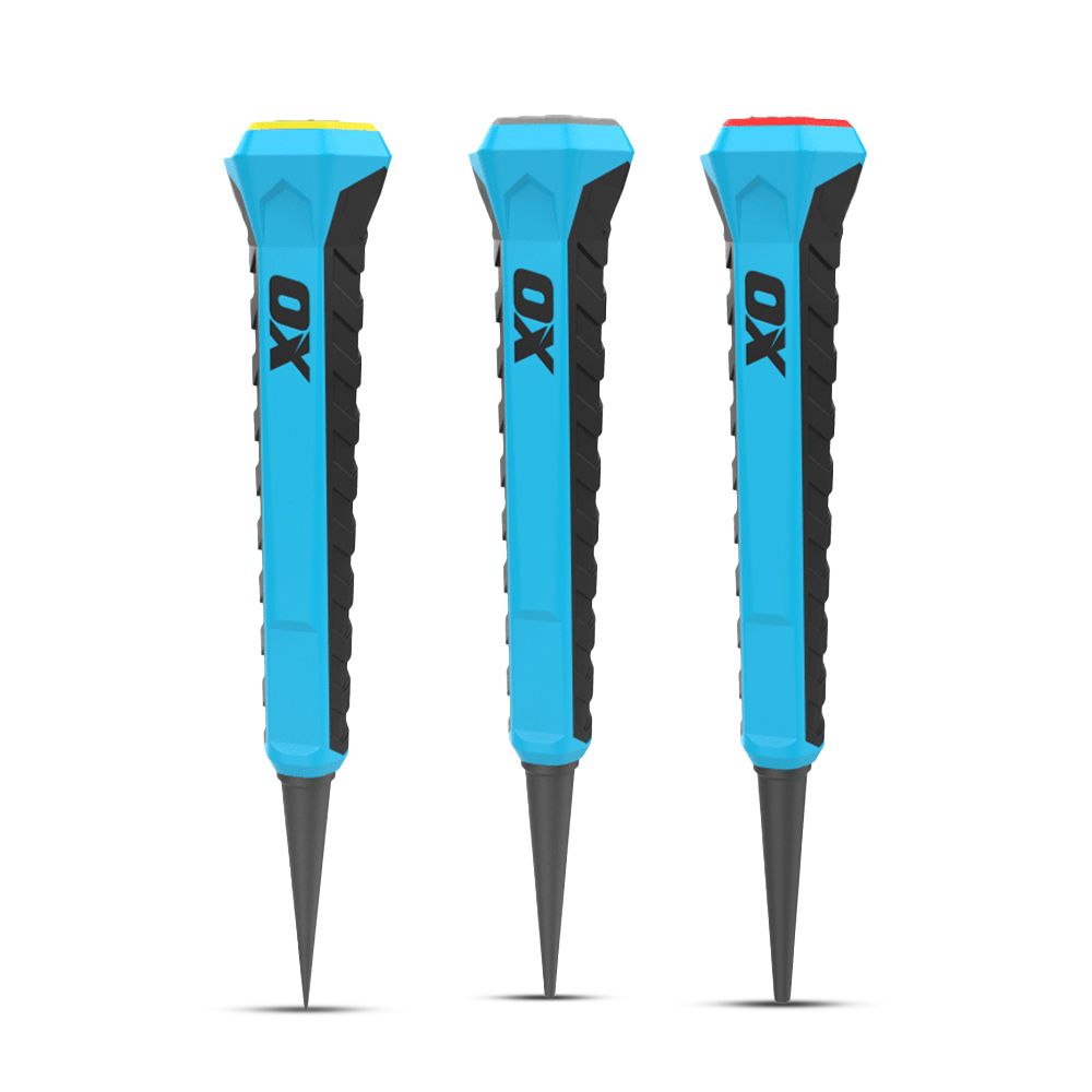 OX Tools OX-P095031 3-Pack 0.8mm 1.6mm 2.4mm OX PRO Nail Punch With Grip
