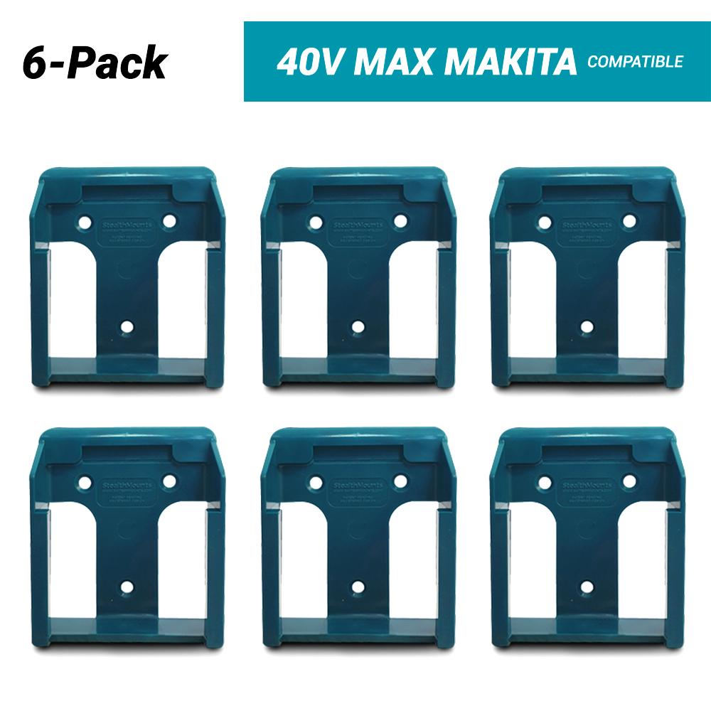 StealthMounts BM-MK40-BLU-6 40V Makita XGT 6-Pack Blue Battery Mounts