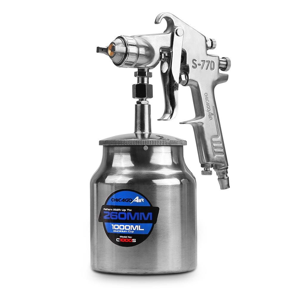 Chicago Air C1000S 1000mL Suction Feed Spray Gun with 2 Nozzles