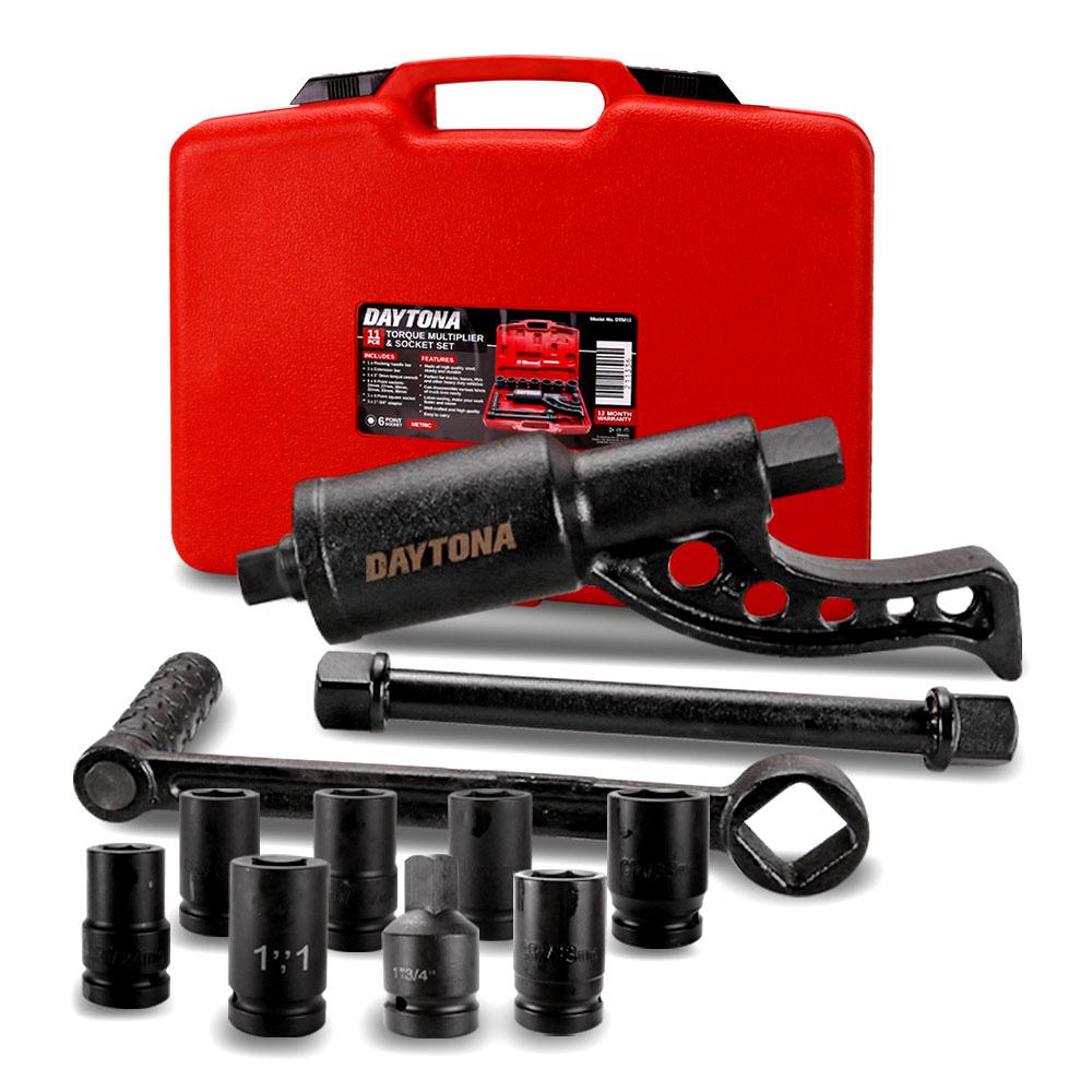 Daytona DTM12 11pce 1" Drive 4800Nm Torque Multiplier, 1" Drive 24-38mm Socket Set & 1"-3/4" Adapter