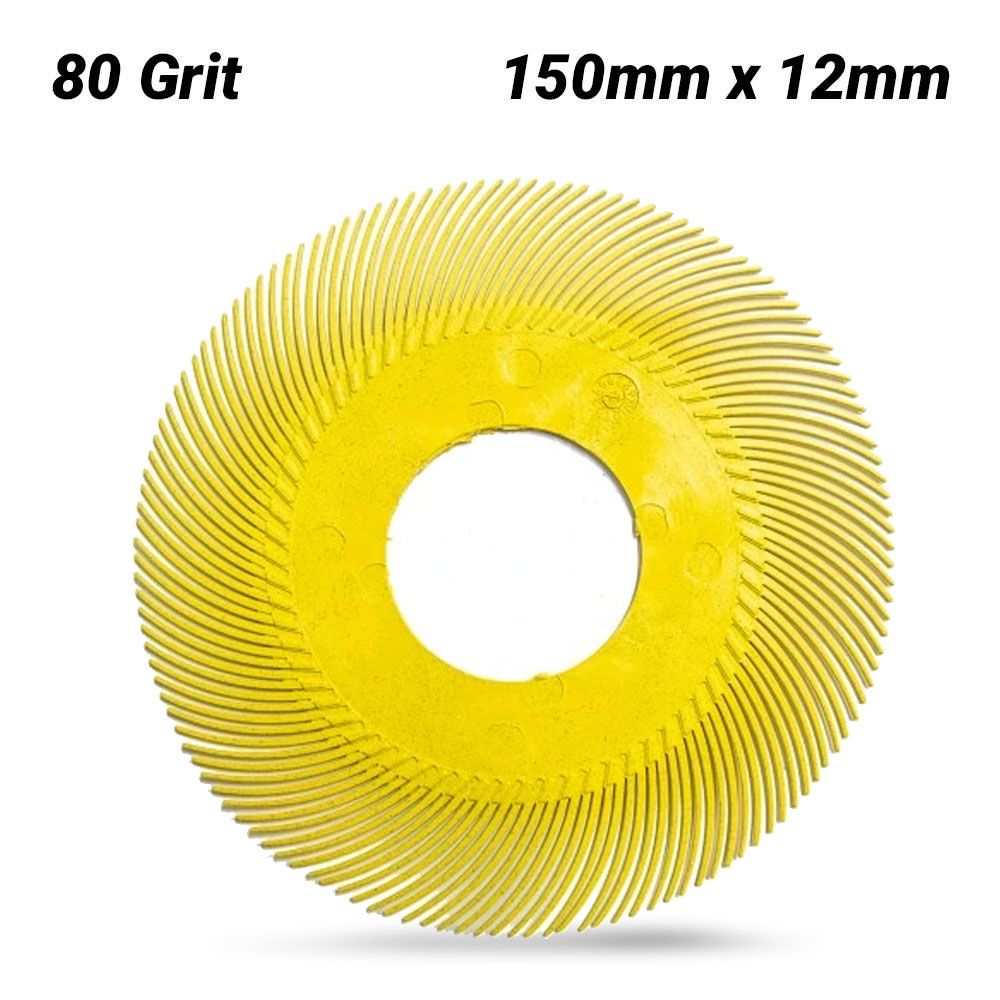3M 61500187770 150mm x 12mm Scotch-Brite 80 Grit Curved Radial Bristle Brush