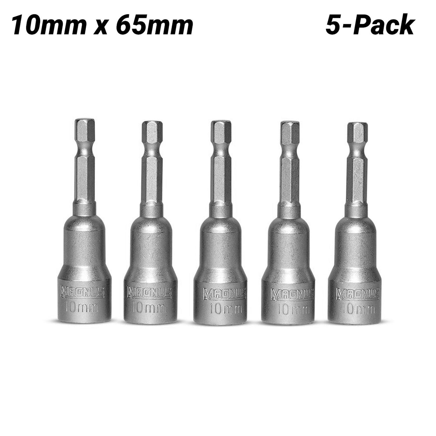 MAGNUS MAGHEX1065 5-Pack 1/4" Drive 10mm x 65mm Hex Nut Setter