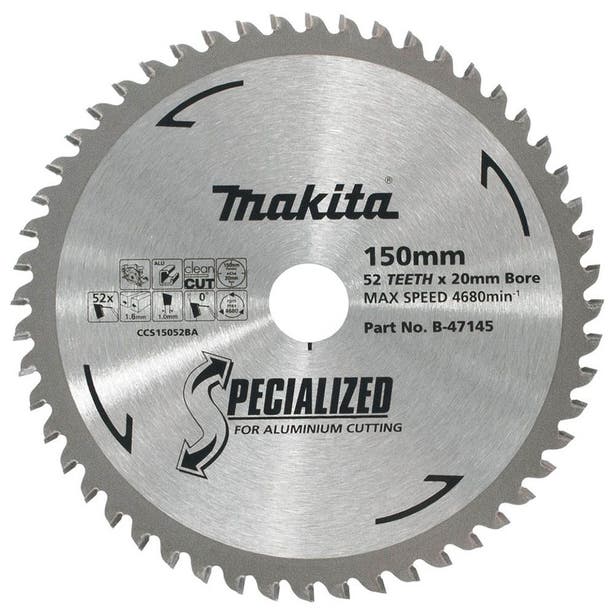 MAKITA 150mm 52T TCT Circular Saw Blade for Aluminium Cutting - SPECIALIZED B-47145