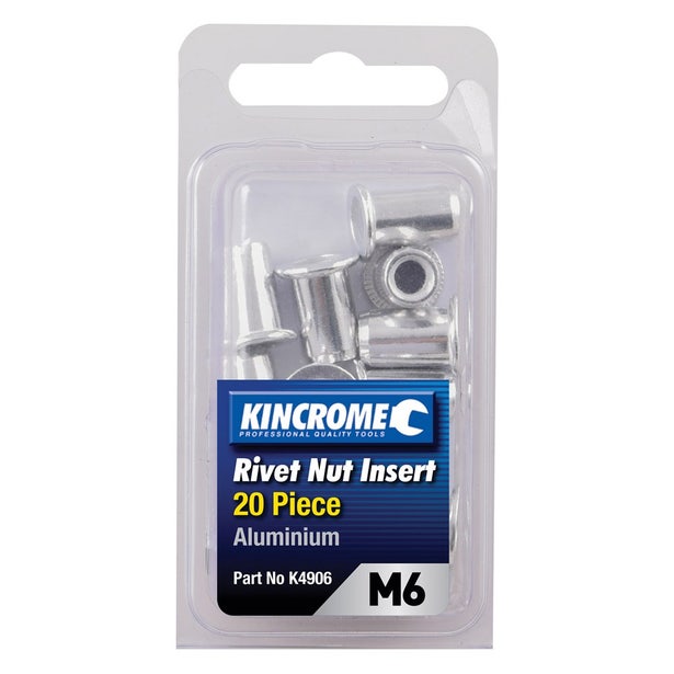 KINCROME M6 Aluminium Rivet Nut Insert - 20 Pack K4906