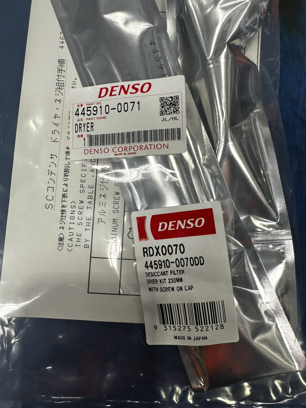 DENSO AC Desiccant Filter Drier Bag Kit 230mm RDX0070