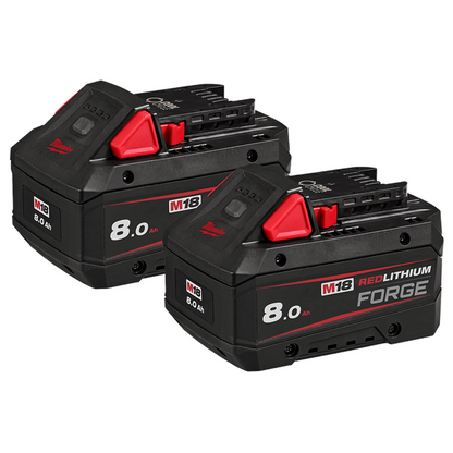 Milwaukee M18 REDLITHIUM FORGE 8.0Ah Battery Twin Pack M18FB82