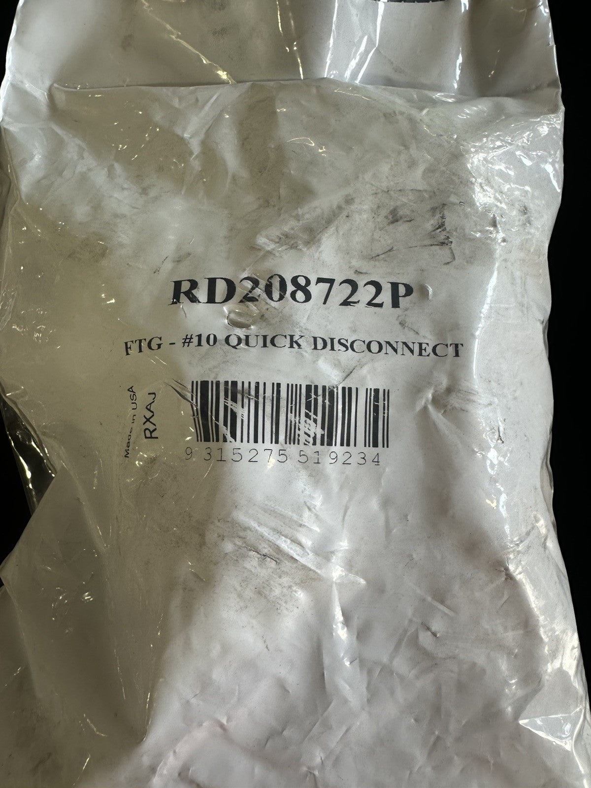 REDDOT Steel AC Fitting #10 MOR Quick Release Straight RD208722P