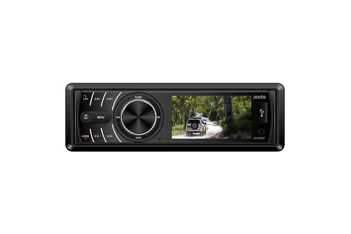 Axis 12/24V 3 Inch LCD Mechless Head Unit Bluetooth Rear View AX1805BTSC
