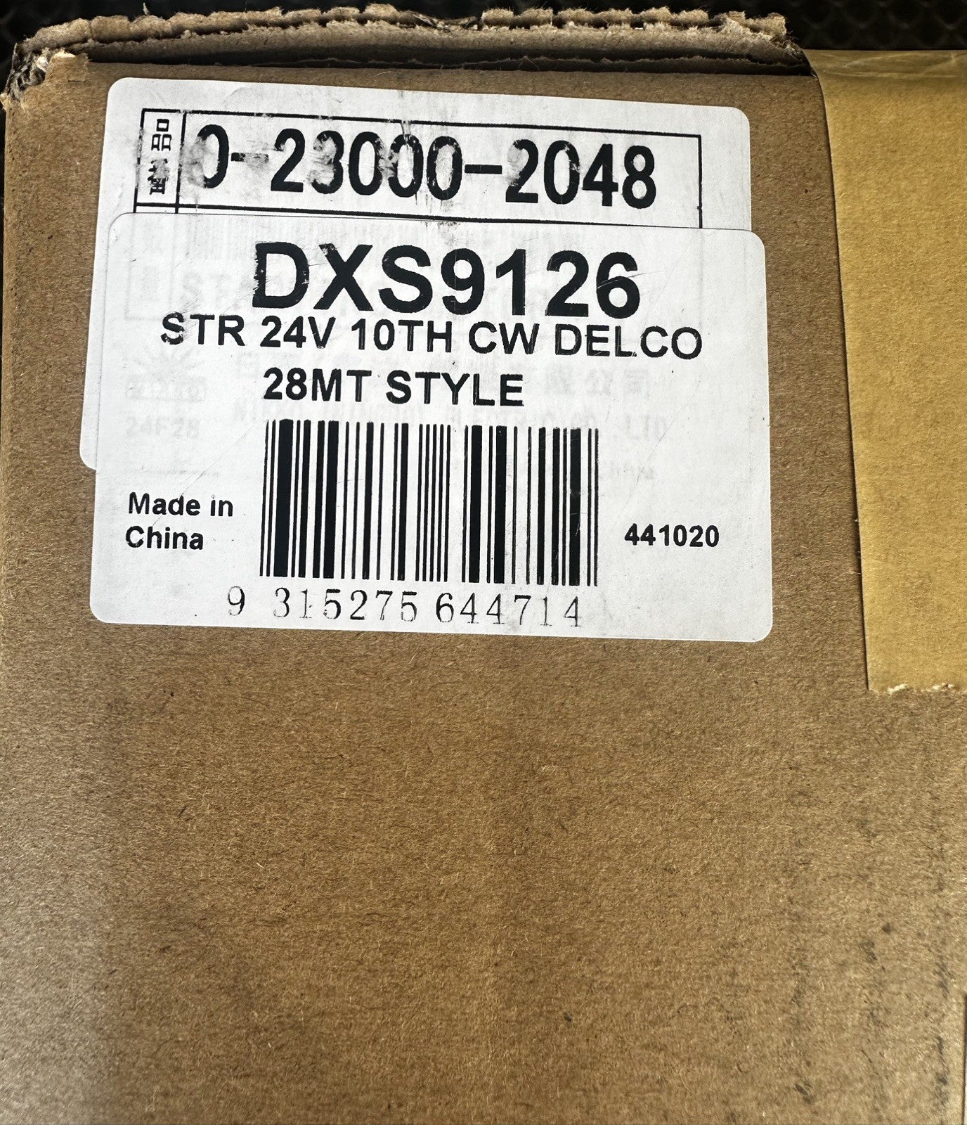 Genuine Starter Motor 24V 10 Tooth Clockwise Delco 28MT Style DXS9126
