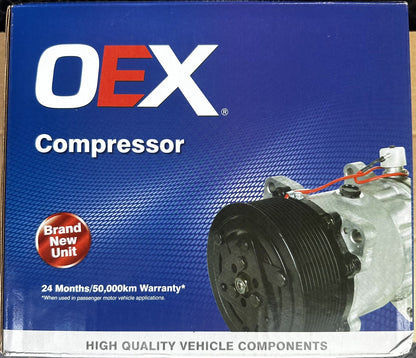 OEX AC Compressor 12V Direct Mount Halla HS13 Style CXH0026