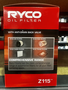 RYCO Z115 Spin-On Oil Filter Subaru Forester / Impreza / Outback