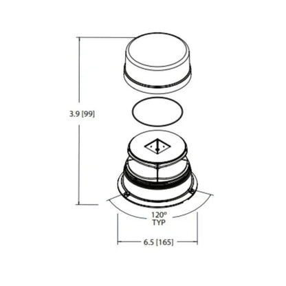Ecco Amber LED Beacon 12/24V Permanent Mount 7160A