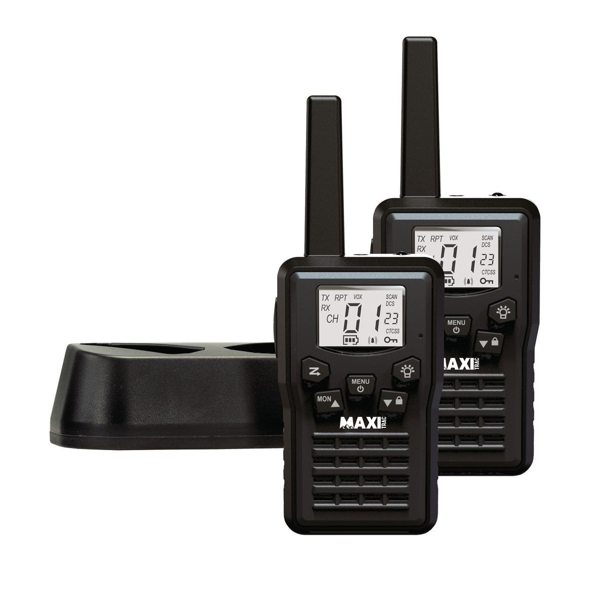MaxiTrac 2 Watt UHF CB Handheld Radio Rechargeable Twin Pack MTH02R