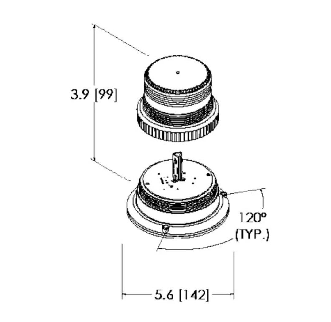 Ecco Amber LED Emergency Beacon 12-80V Magnetic Mount 6465A-MG