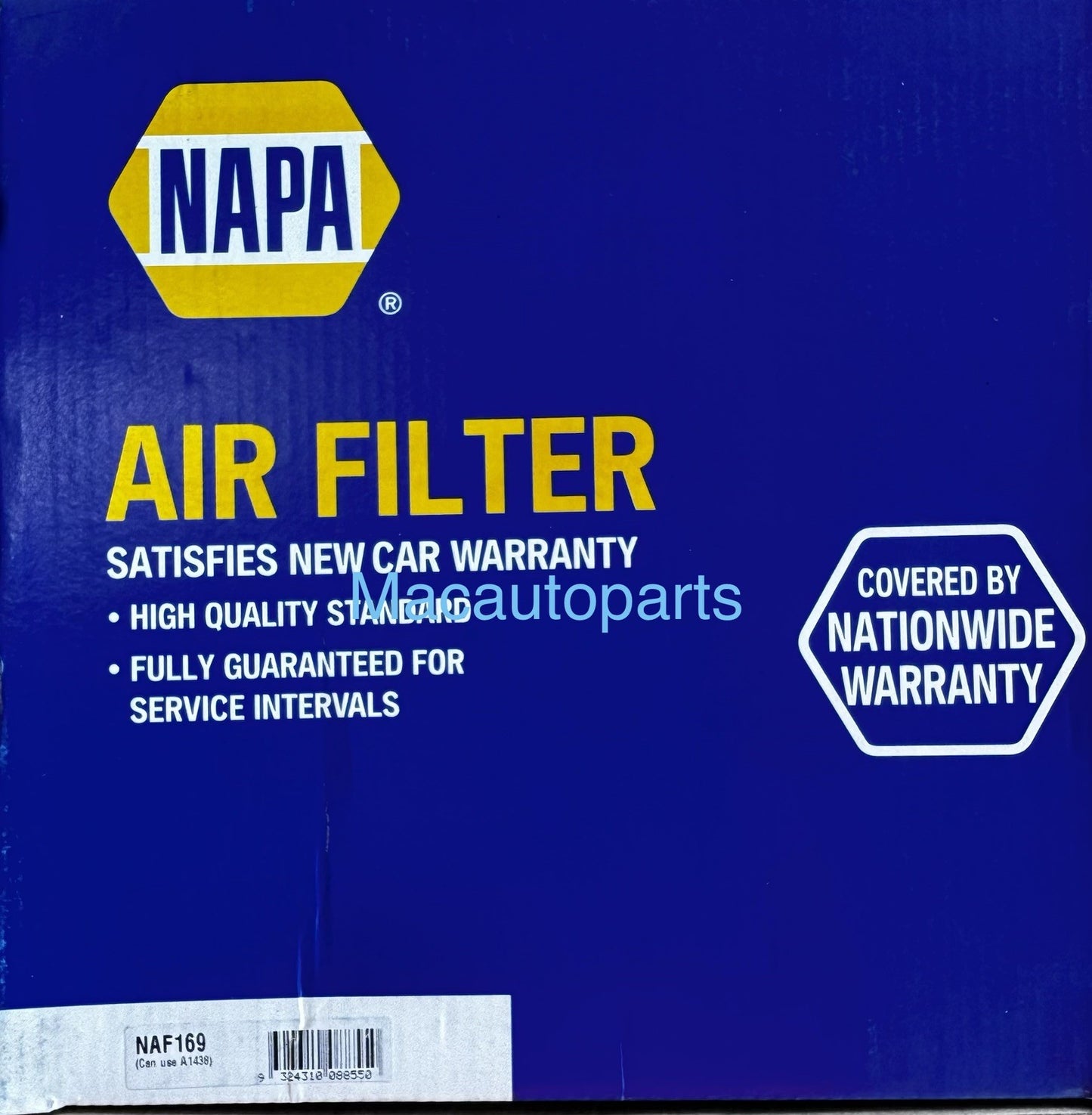 NAPA Air Filter NAF169 Equivalent To Ryco A1438 / Proselect PSA169