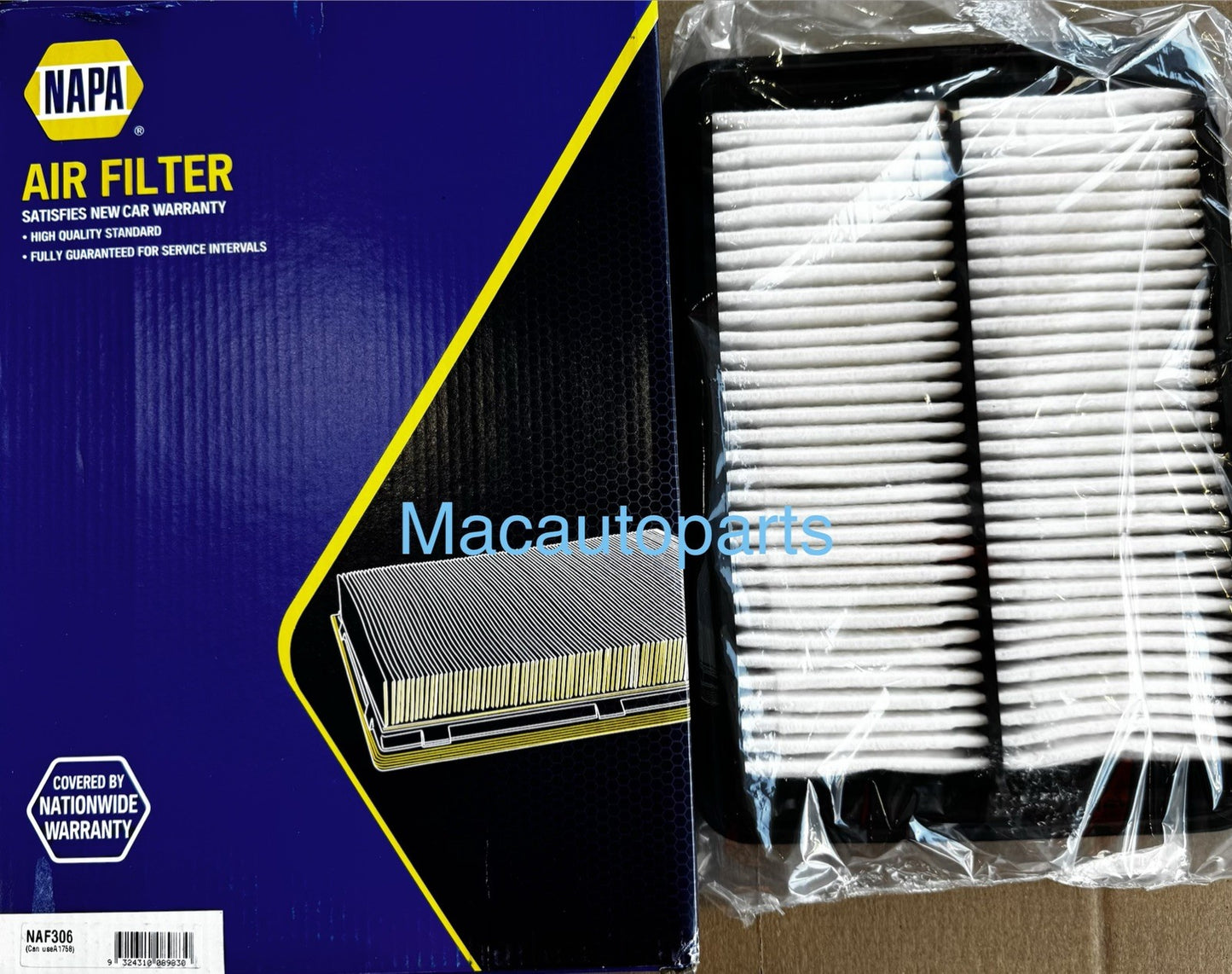 NAPA Air Filter NAF306 Equivalent To Ryco A1758 / Proselect PSA306
