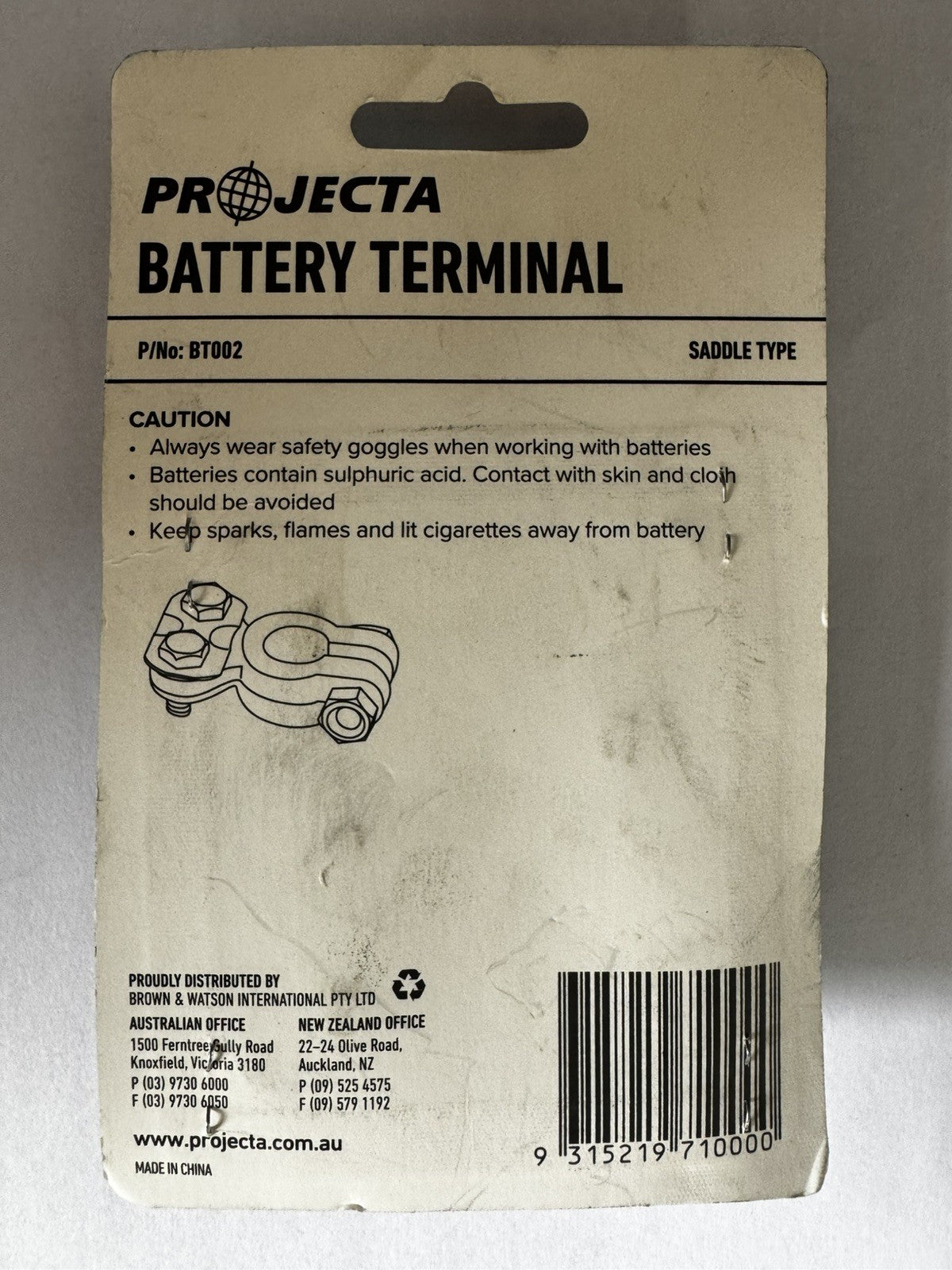 PROJECTA Battery Terminal End Entry Saddle Type Positive Or Negative 2Pk BT002