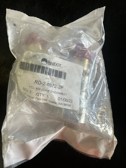 REDDOT Steel AC Fitting #10 MOR Quick Release Straight RD208722P