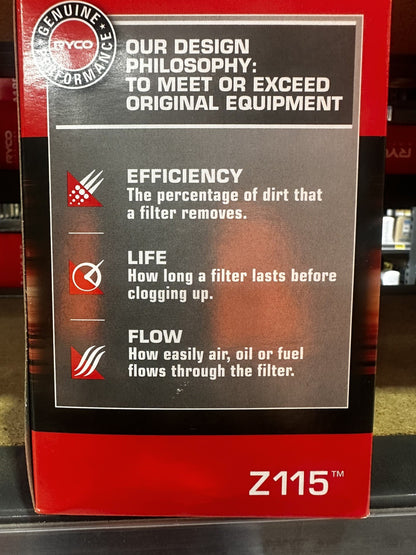 RYCO Z115 Spin-On Oil Filter Subaru Forester / Impreza / Outback