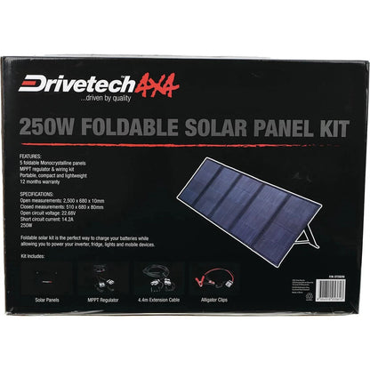 Drivetech 4x4 250W Foldable Solar Blanket Kit Portable DTSB250