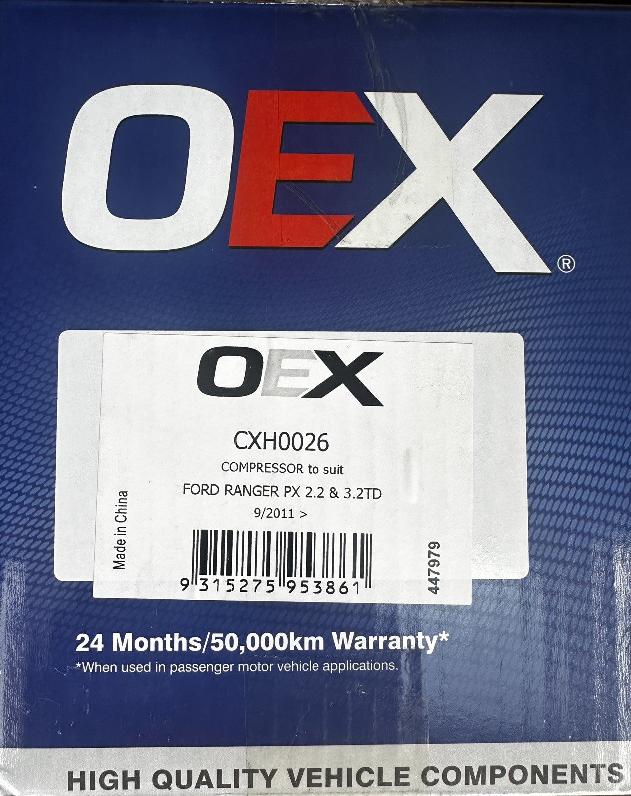 OEX AC Compressor 12V Direct Mount Halla HS13 Style CXH0026