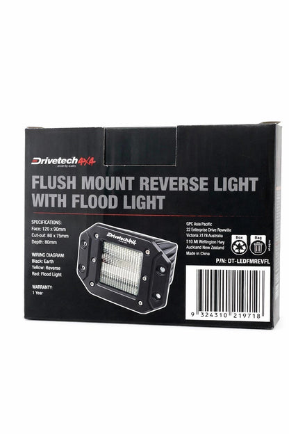 Drivetech 4x4 Flush Mount LED Reverse Light 12/24V DT-LEDFMREVFL