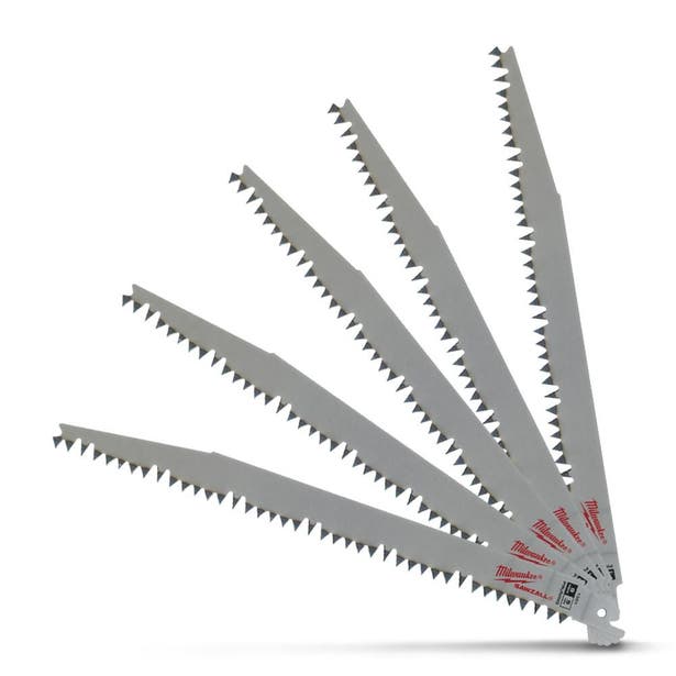 MILWAUKEE 230mm 5TPI Reciprocating Saw Blade for Wood Pruning - 5 Piece 48001301