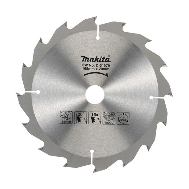 MAKITA 165mm x 20mm x 24T Standard TCT Saw Blade D-51079