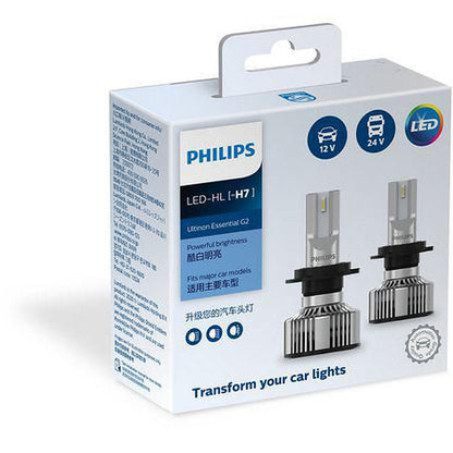 Philips H7 LED Headlight Bulb Ultinon Essentials G2 12V/24V (Pair) 11972UE2X2
