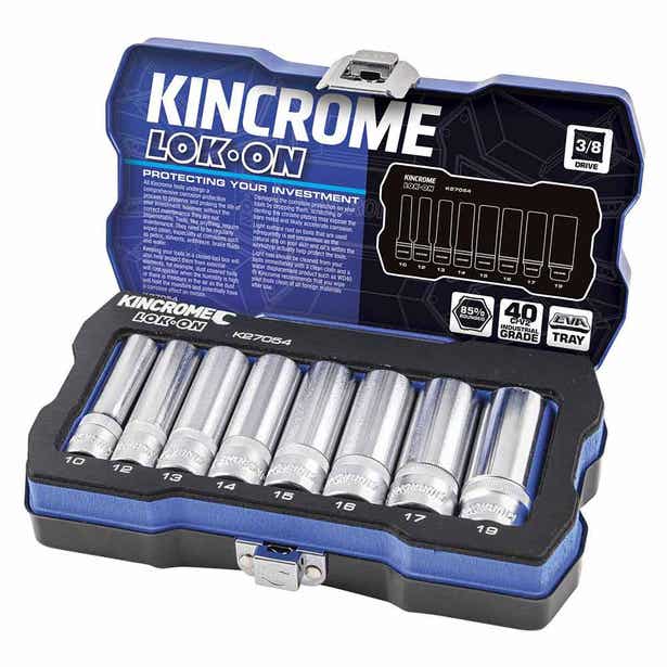 KINCROME LOK-ON™ 3/8inch Drive Metric Socket Set - 8 Piece K27054