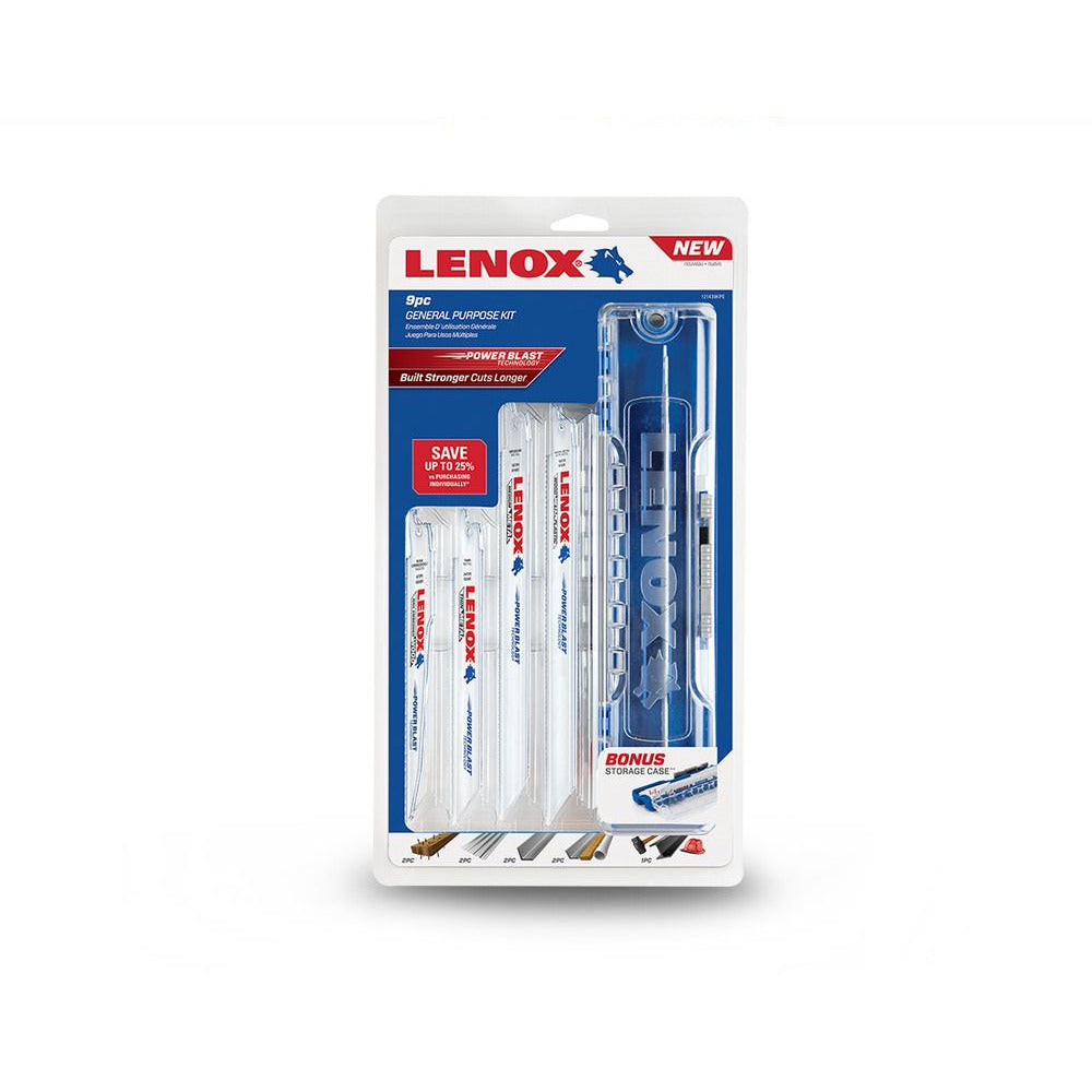 Lenox 121439KPE 9pce General Purpose Reciprocating Saw Blade Kit