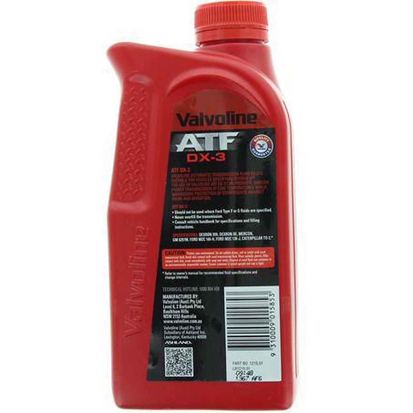 Valvoline DEX-III Automatic Transmission Fluid — 1L 1215.01