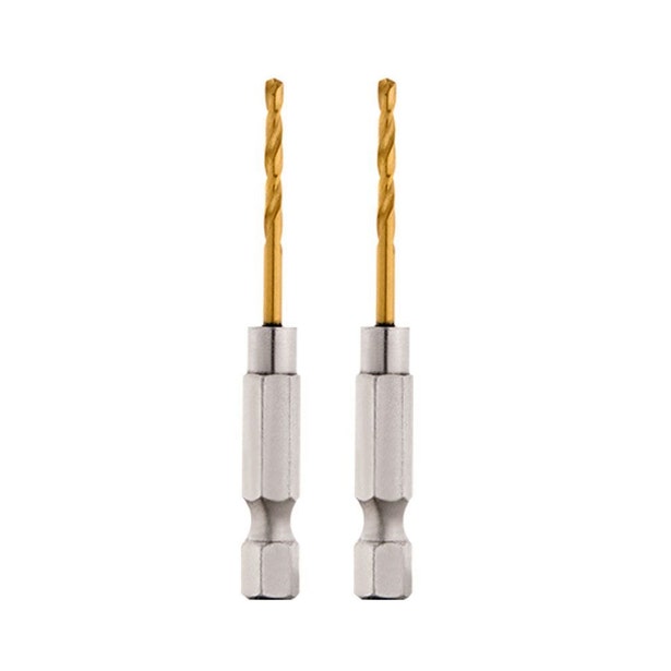 MILWAUKEE 3.2 x 66mm 1/4-Hex Quick-Change HSS-TiN Jobber Drill Bit - RED-HELIX - 2 Piece 48894806