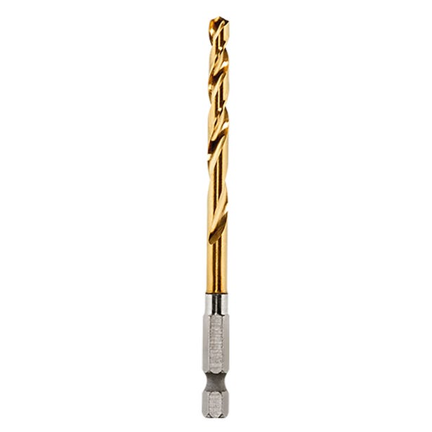 MILWAUKEE 4.8 x 78mm 1/4-Hex Quick-Change HSS-TiN Jobber Drill Bit - RED-HELIX 48894811