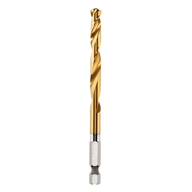 MILWAUKEE 6.0 x 105mm 1/4-Hex Quick-Change HSS-TiN Jobber Drill Bit - RED-HELIX 48894814