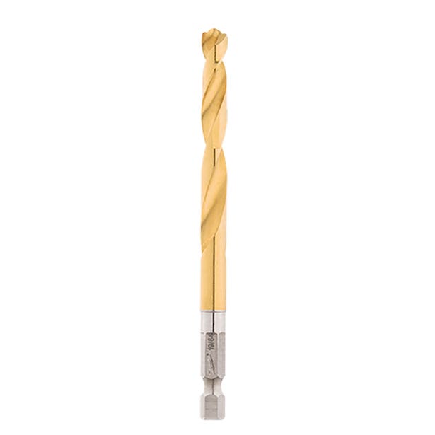 MILWAUKEE 6.8 x 108mm 1/4-Hex Quick-Change HSS-TiN Jobber Drill Bit - RED-HELIX 48894816