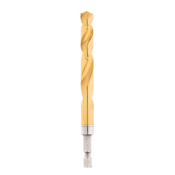 MILWAUKEE 10.0 x 120mm 1/4-Hex Quick-Change HSS-TiN Jobber Drill Bit - RED-HELIX 48894823