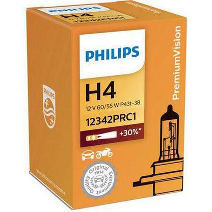 Philips H4 Headlight Bulb 12V 60/55W Plus 30 P43T38 12342PR